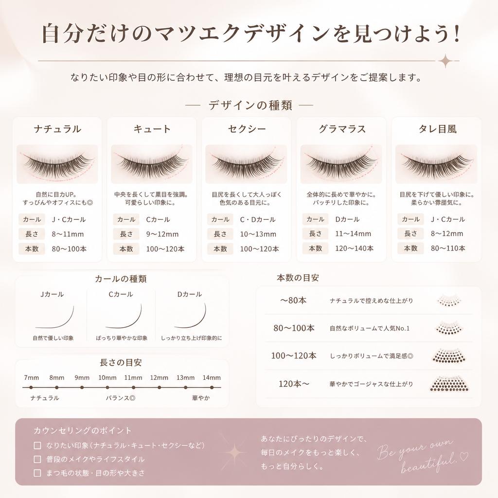 自分だけのマツエクデザインを見つけよう！