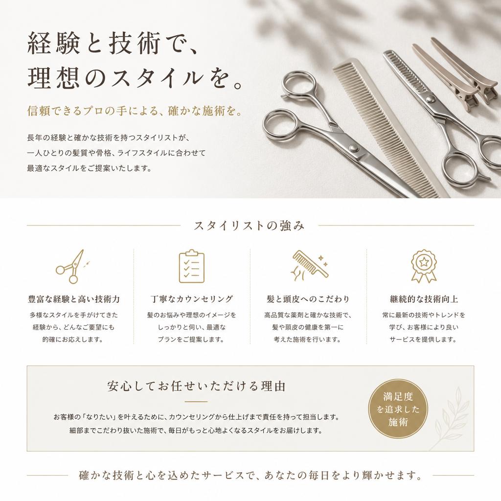 経験豊富なスタイリストが担当