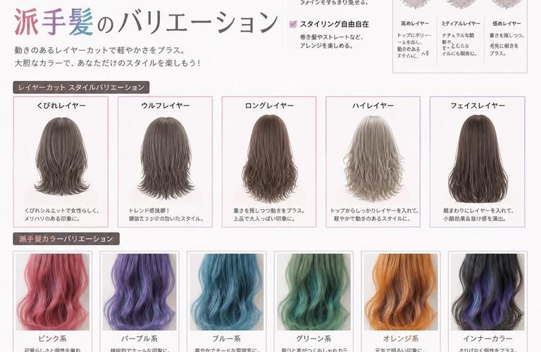 流行の波を乗りこなす！あなたの個性を引き立てるレイヤーカットと派手髪のバリエーション