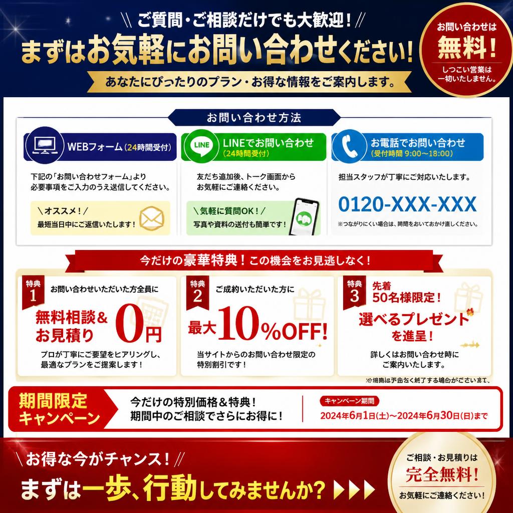 今すぐお問い合わせを！